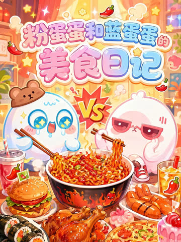 粉蛋蛋和蓝蛋蛋的美食日记 海报 高清在线观看